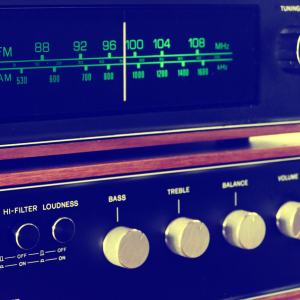 vintage radio, FM tuner and dials